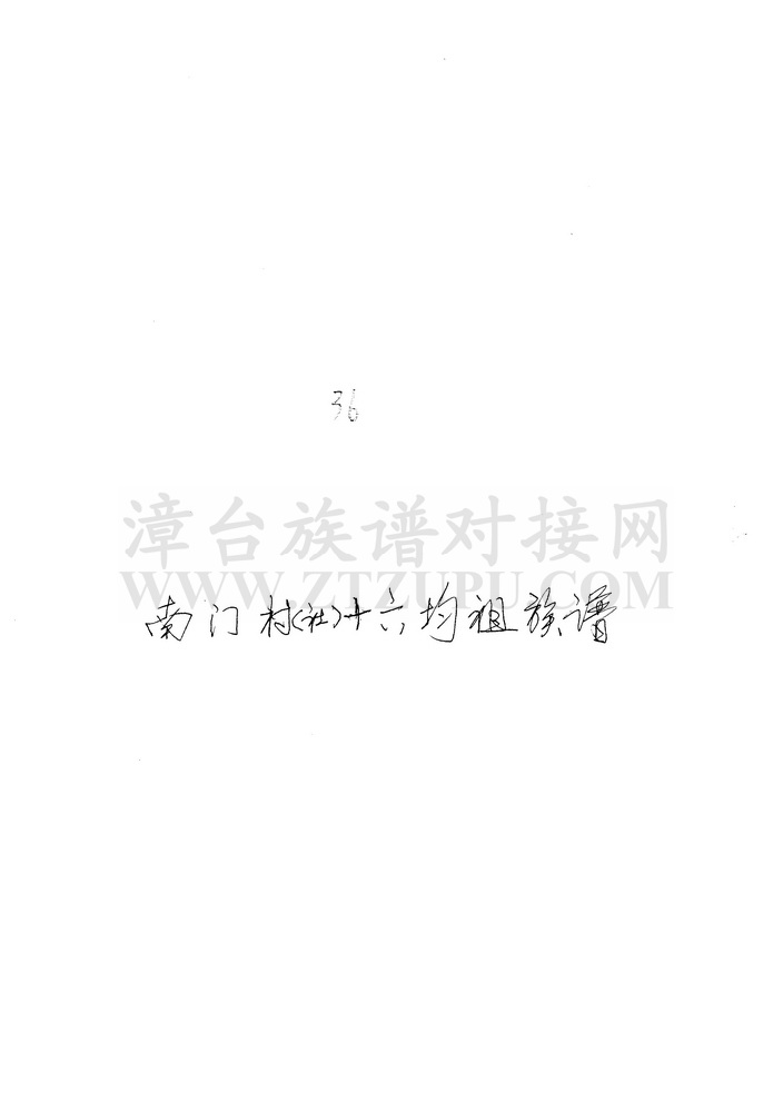 《南门村十六均祖族谱》