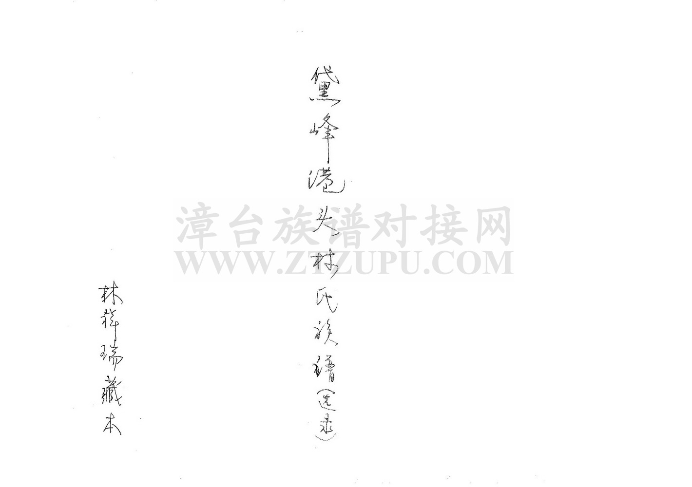 《黛峰港头林氏族谱（选录）》