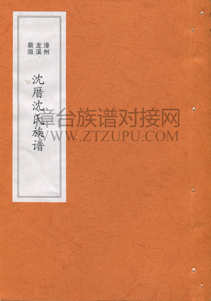 《漳州龙溪蔡阪沈厝沈氏族谱》