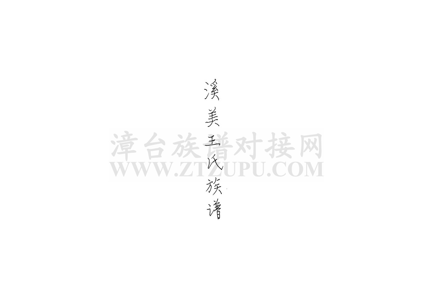 《溪美王氏族谱》
