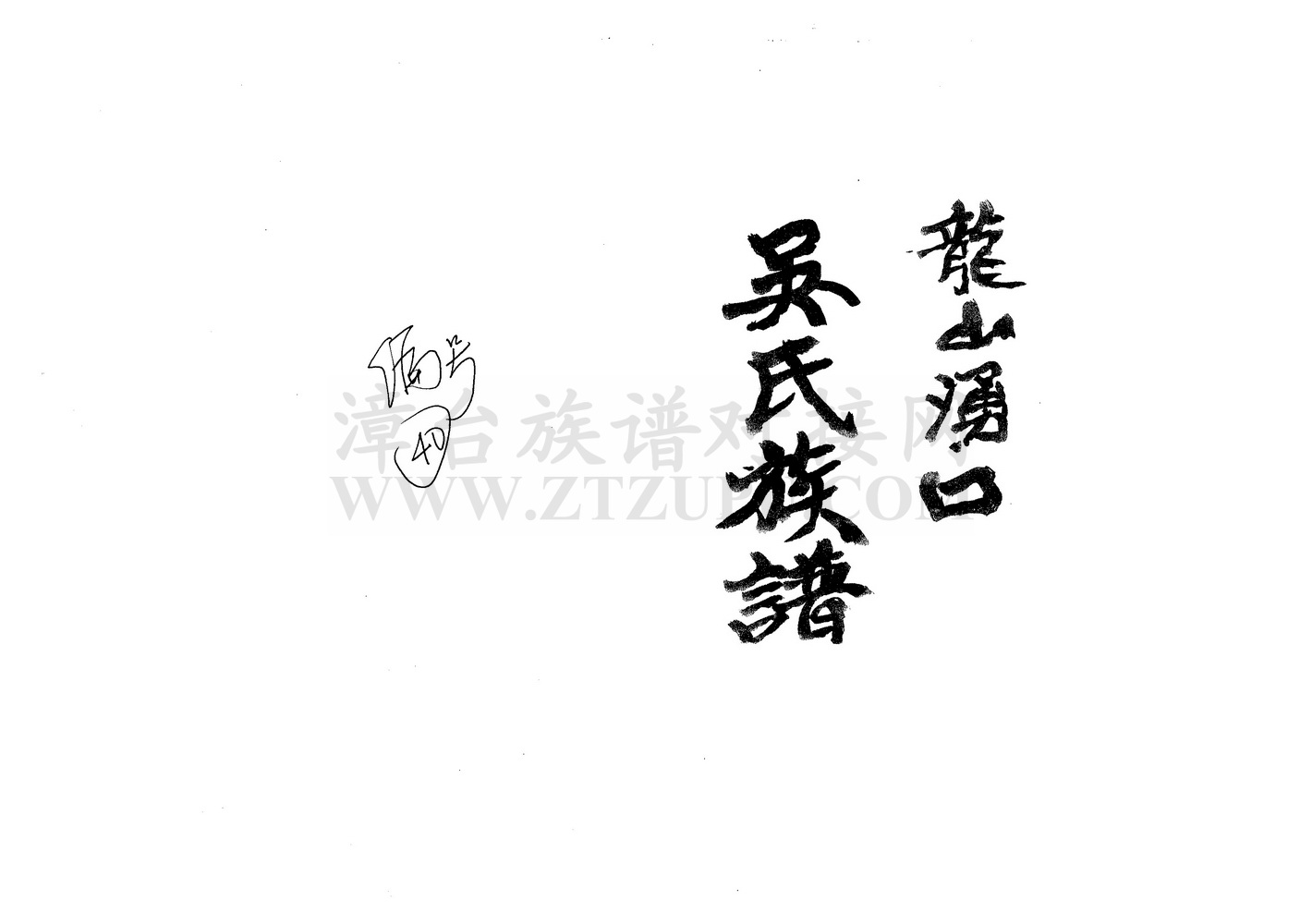 《南靖龙山湧口吴氏族谱》