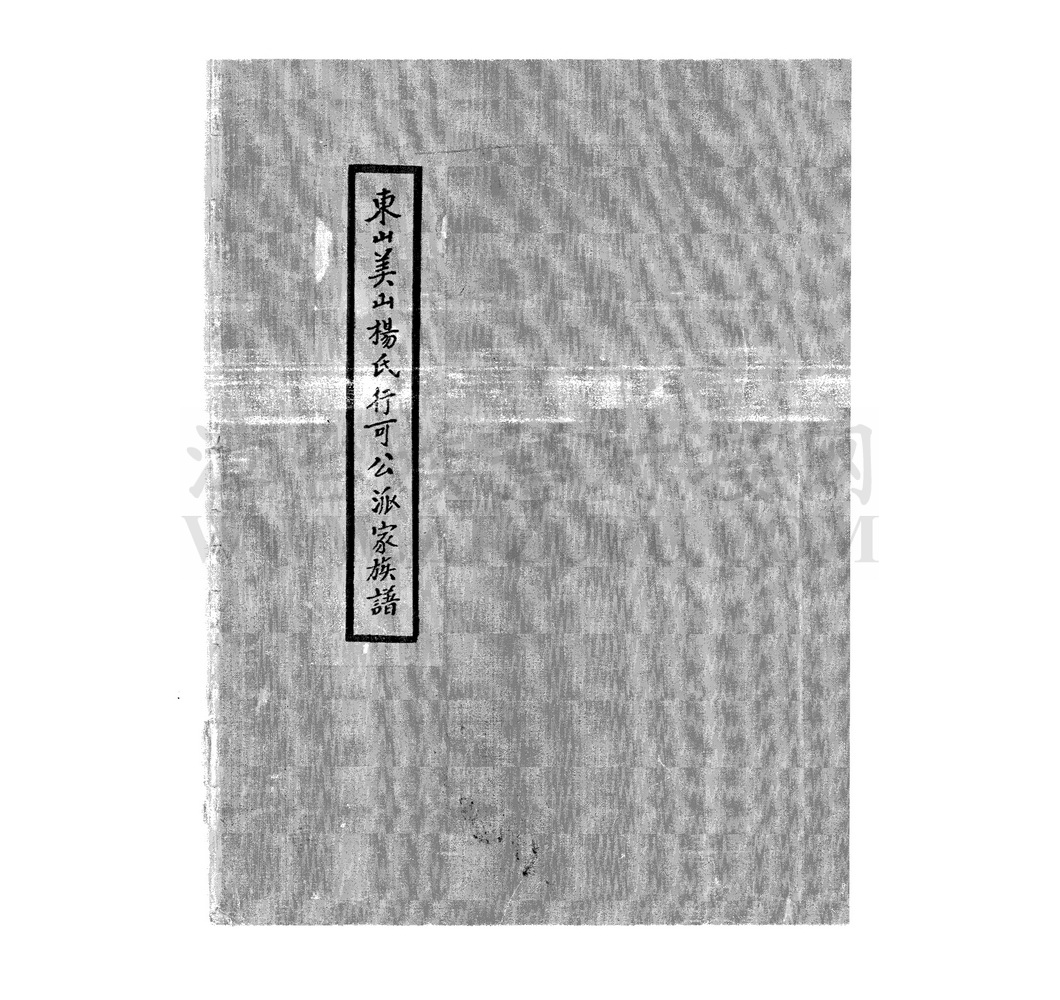 《东山美山杨氏行可公派家谱》