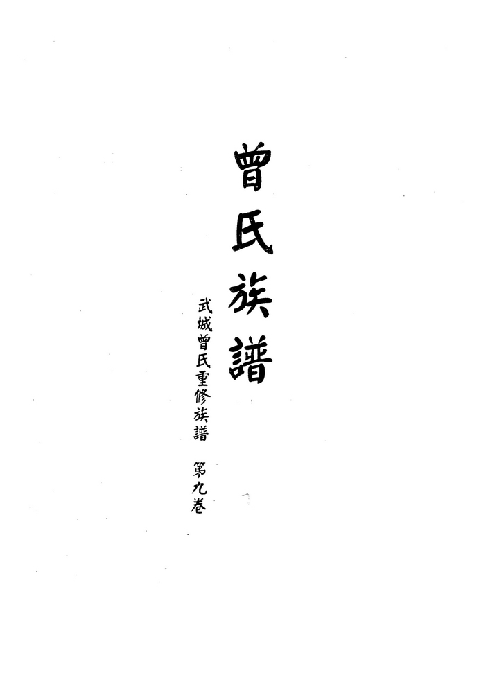 《曾氏族谱·1989年续谱·第九卷（后宝）》