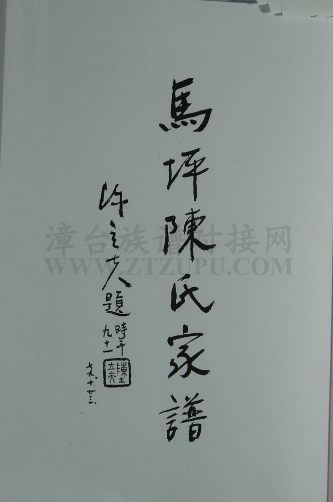 《马坪陈氏家谱》